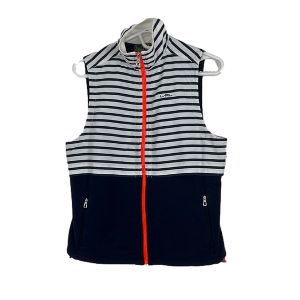 Ralph Lauren L-RL Lauren Active Coastal Nautical Style Striped Vest